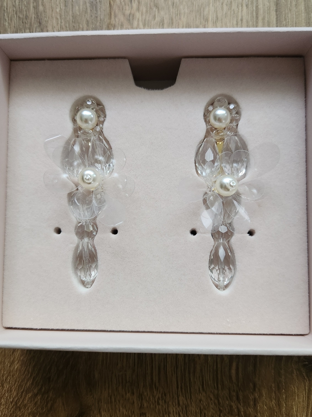 Simone Rocha and H&M Clear Crystal and Pearl Drop Earrings